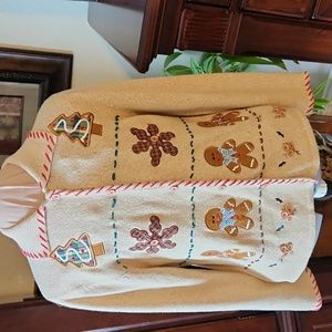 Crystal Kobe Women Sweater CardiganChristmas Gingerbread Sz Medium